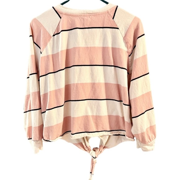 Blu Pepper Stripped Relaxed Tie Sweatshirt - Picture 2 of 3